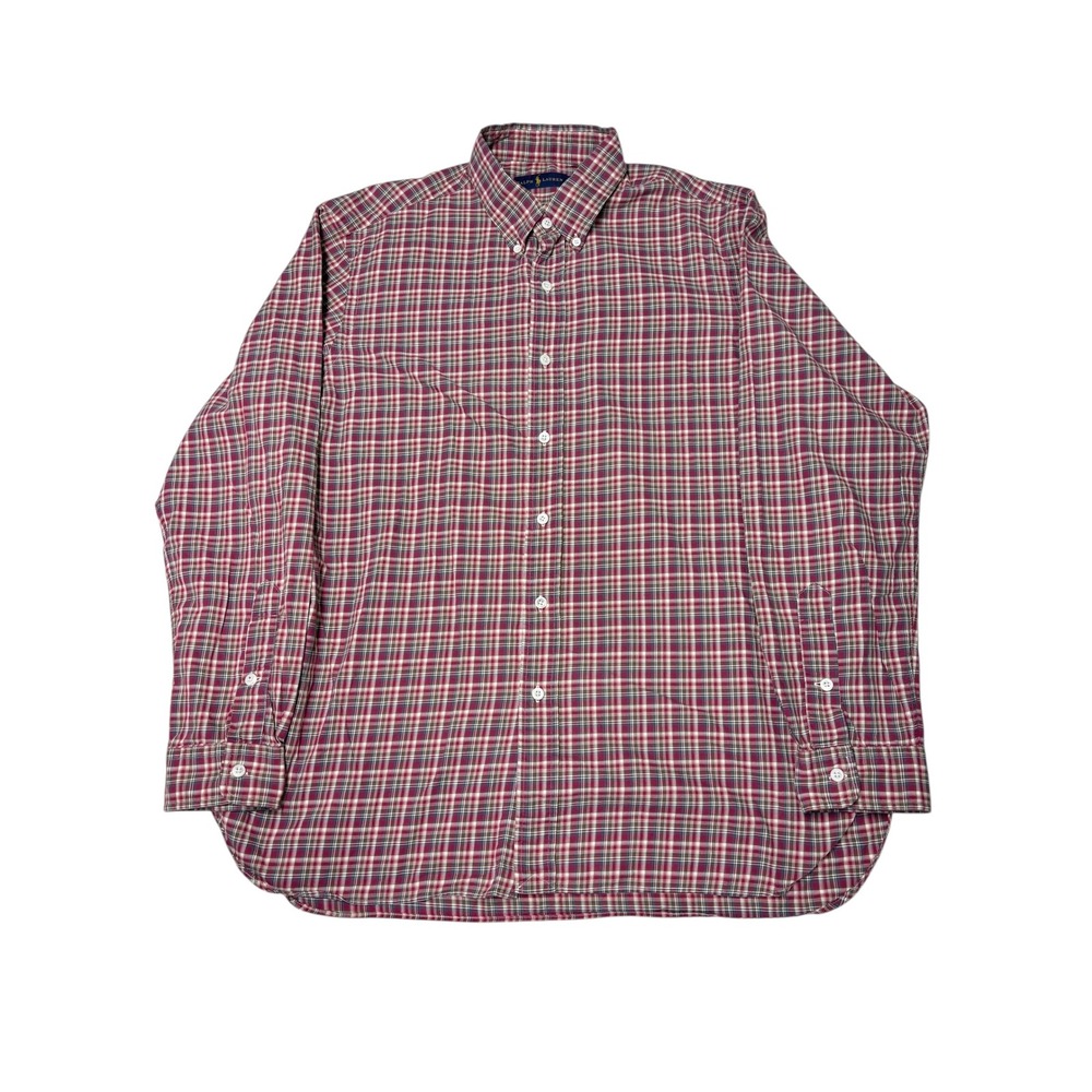 Ralph Lauren Men's Plaid Button Down‎ Shirt Long Sleeve Cotton Classic Fit XL